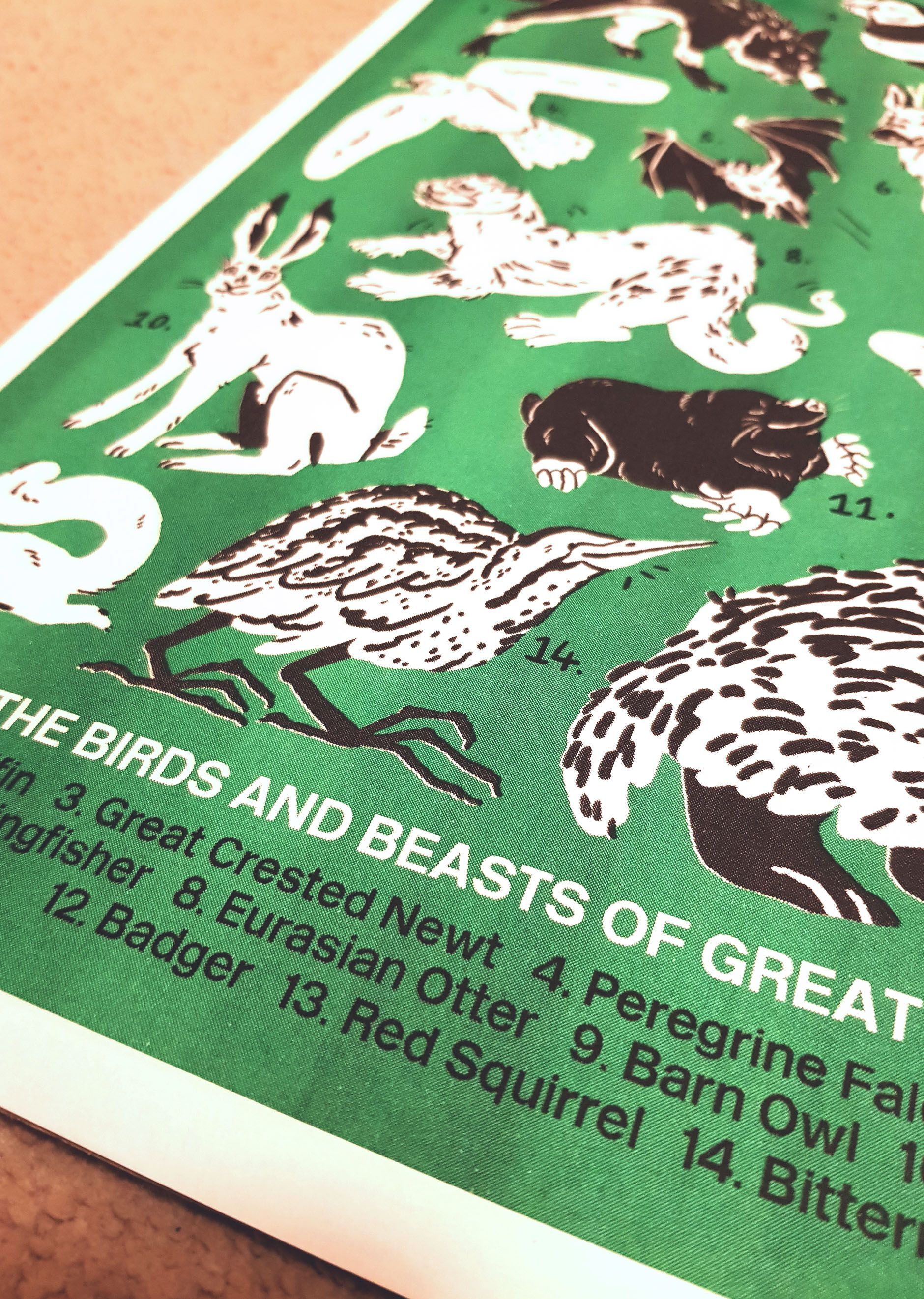 A3 Risograph British Wildlife Print