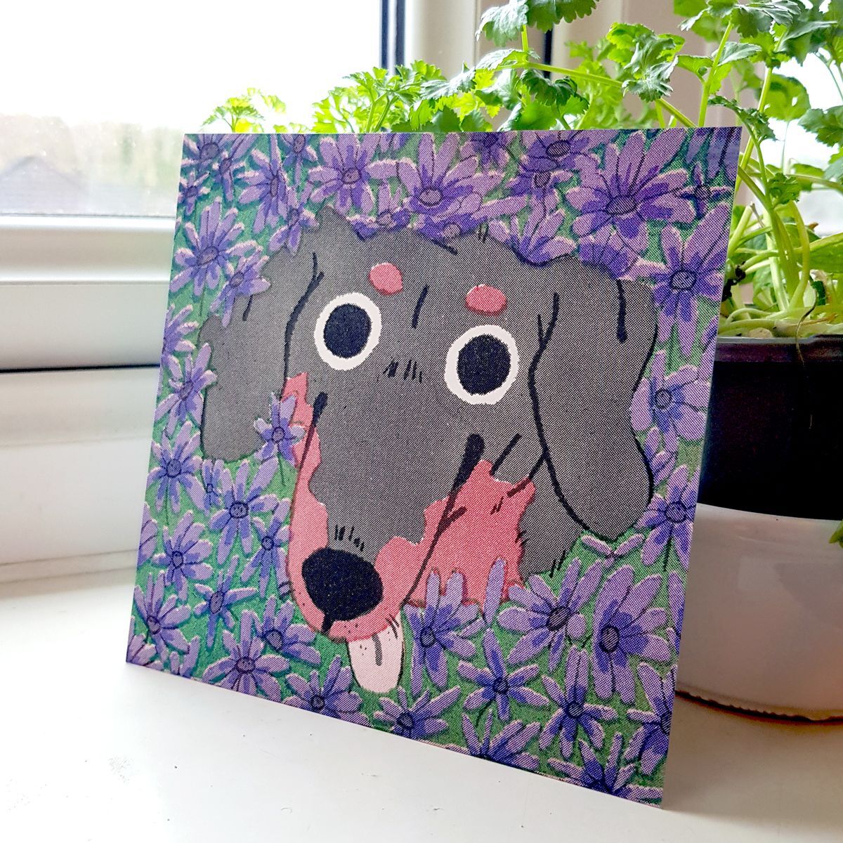 Dachshund Risograph Print