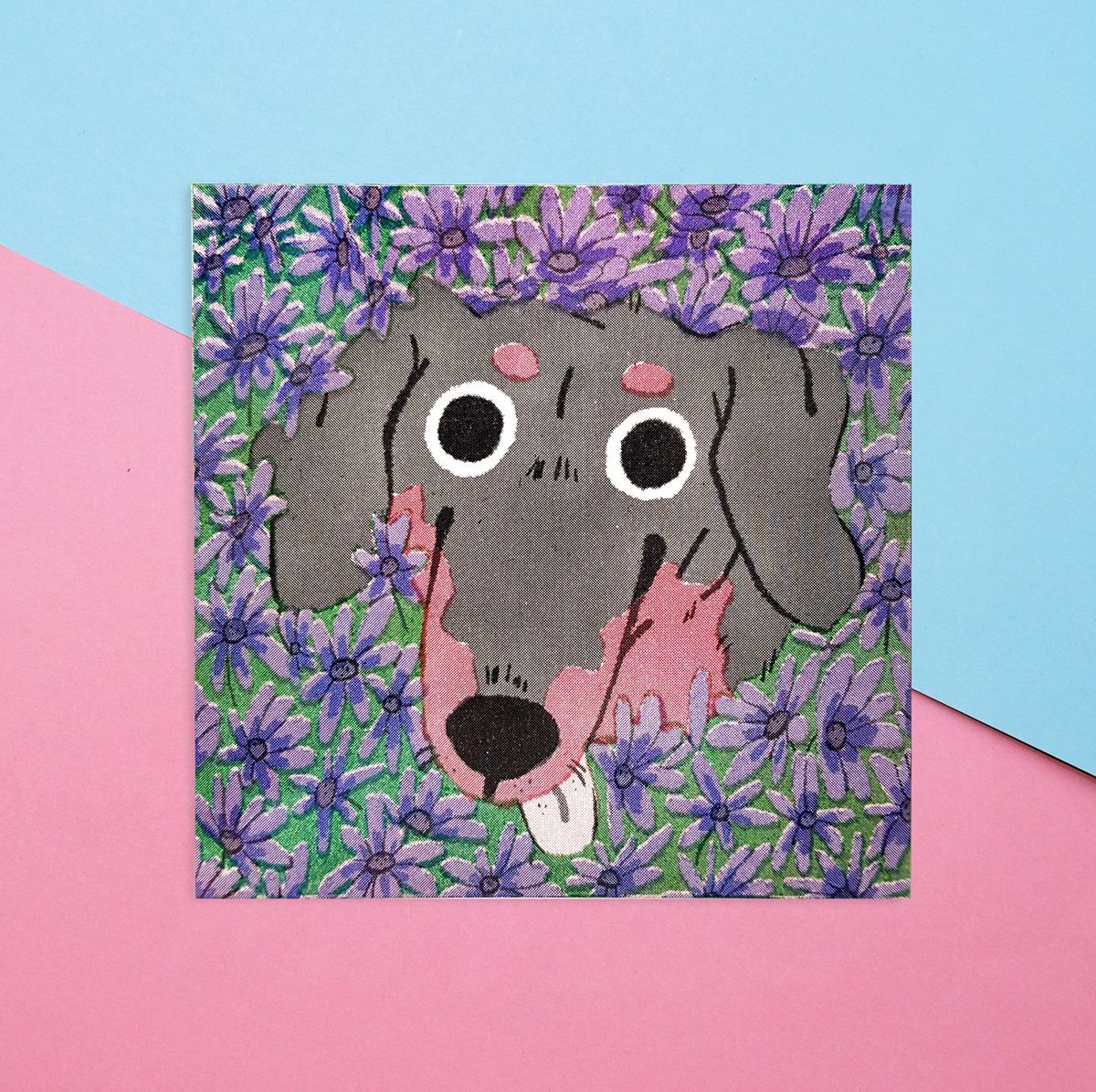 Dachshund Risograph Print