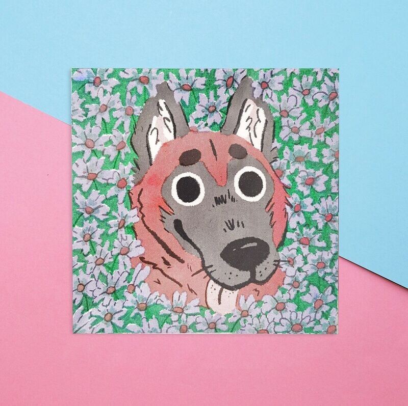 Belgian Shepherd Risograph Print