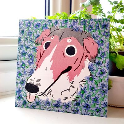 Borzoi Risograph Print