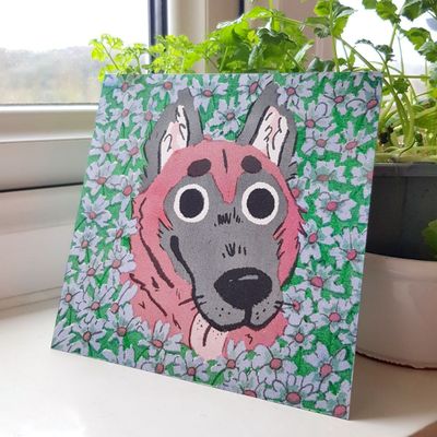 Belgian Shepherd Risograph Print