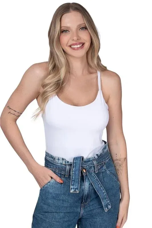 White Scoop-Neck Essential Top