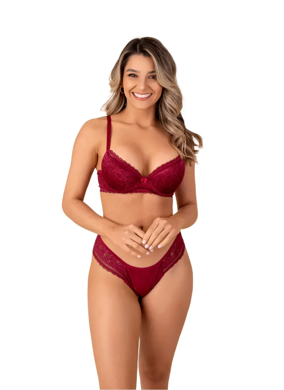 Berry Lace Push-Up Set