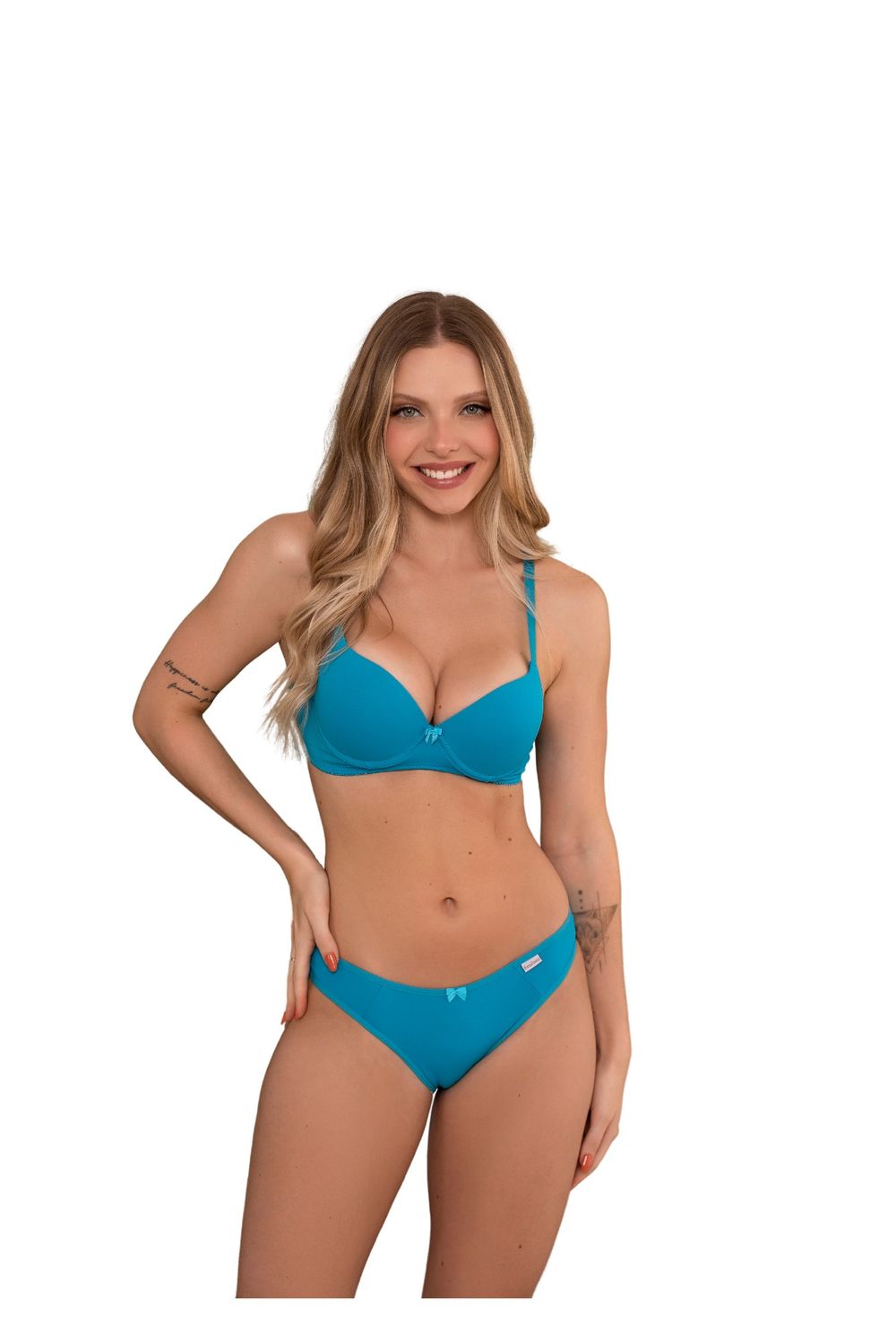 Turquoise Push-Up Bra &amp; Brief Set