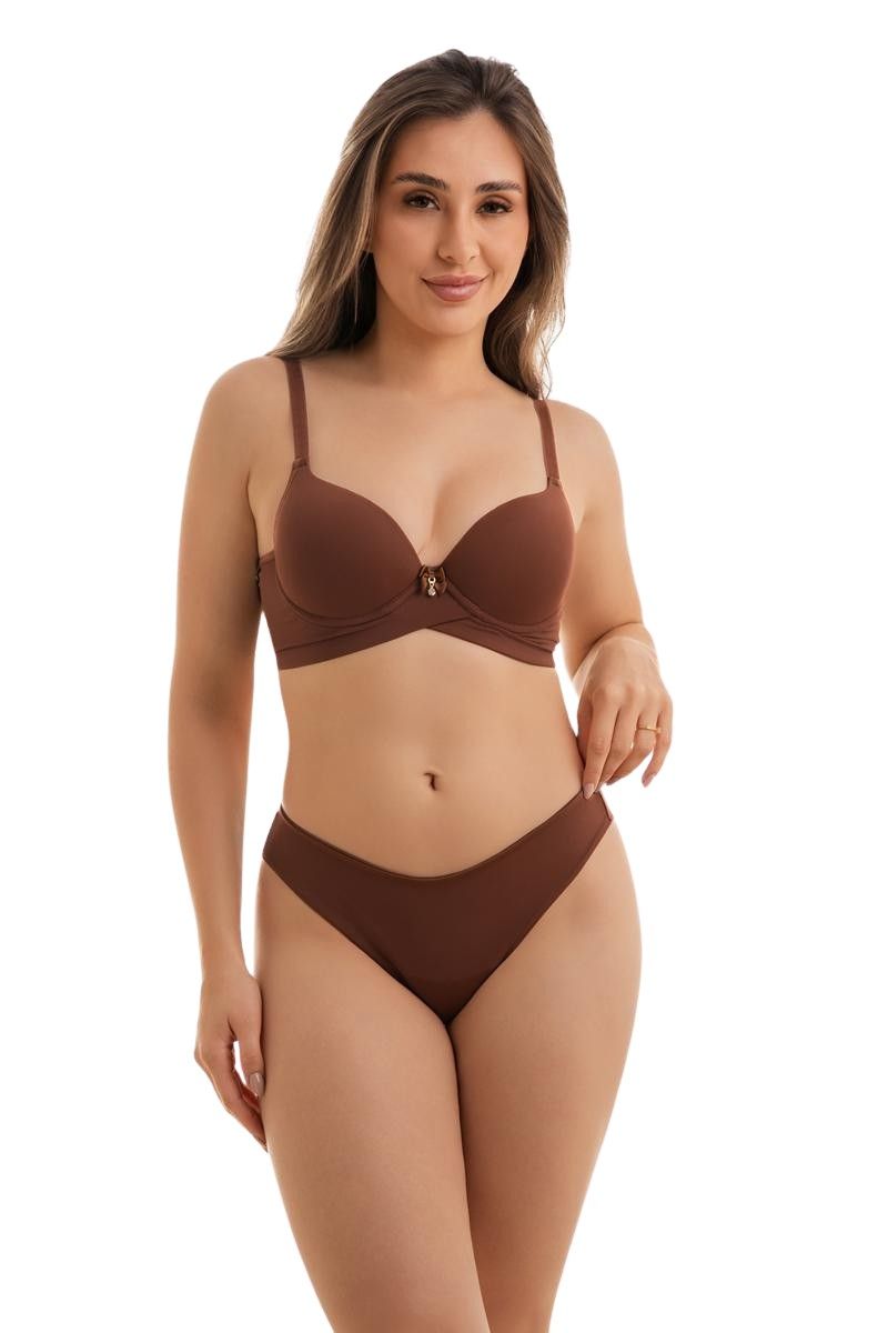 Chocolate Push-Up Bra &amp; Thong Set