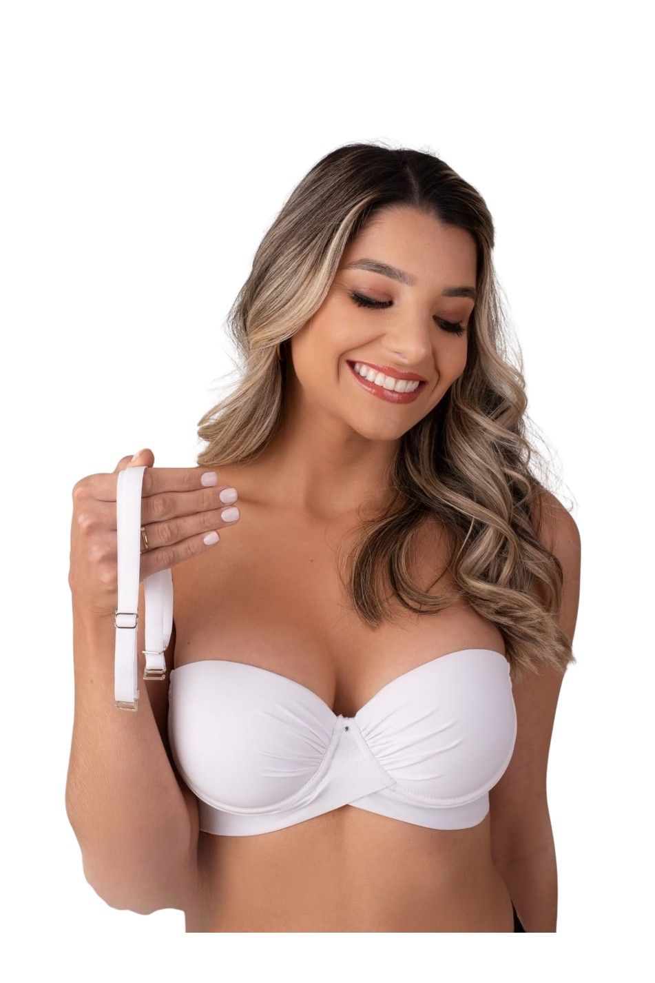 White Strapless Bra with Removable Straps