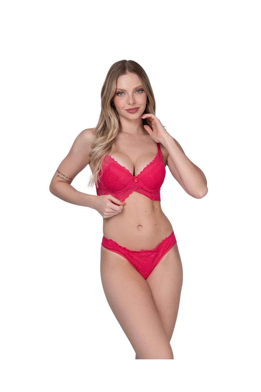 Coral Lace Wrap Set
