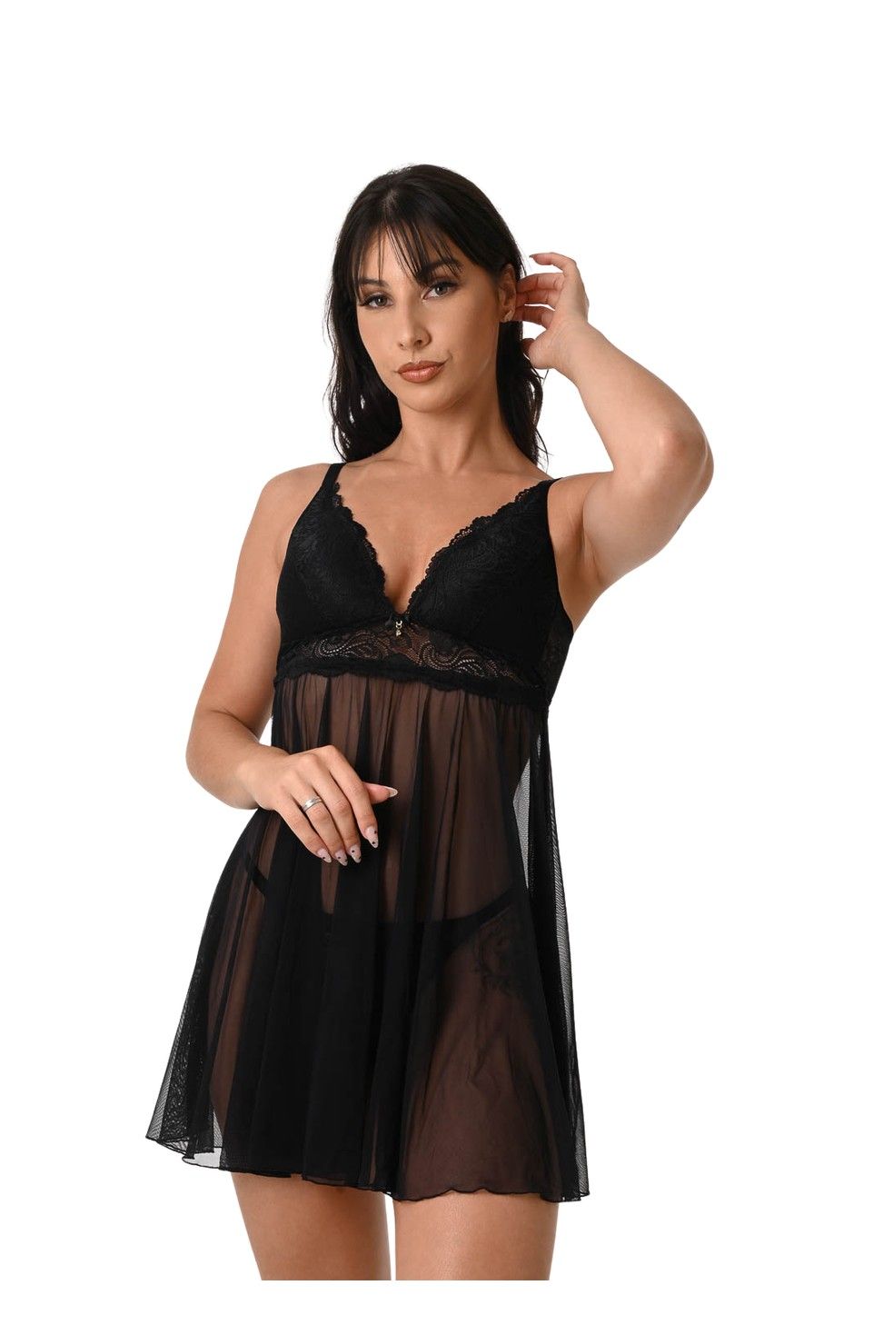 Black Sheer Babydoll