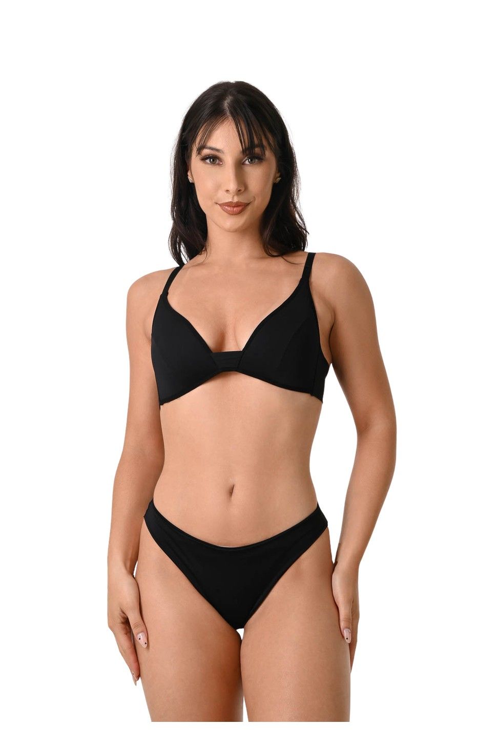 Black Smooth Bra &amp; Lace Brief Set