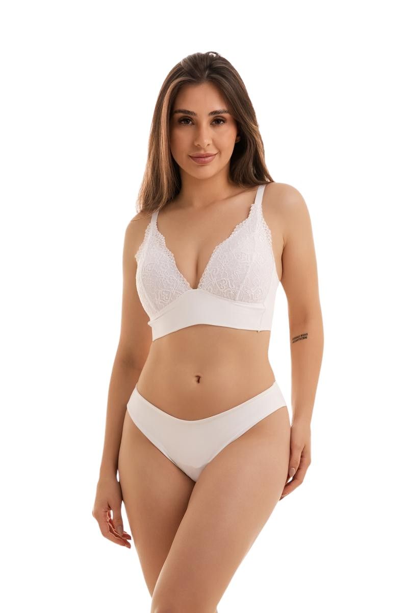 White Soft Triangle Bra Set