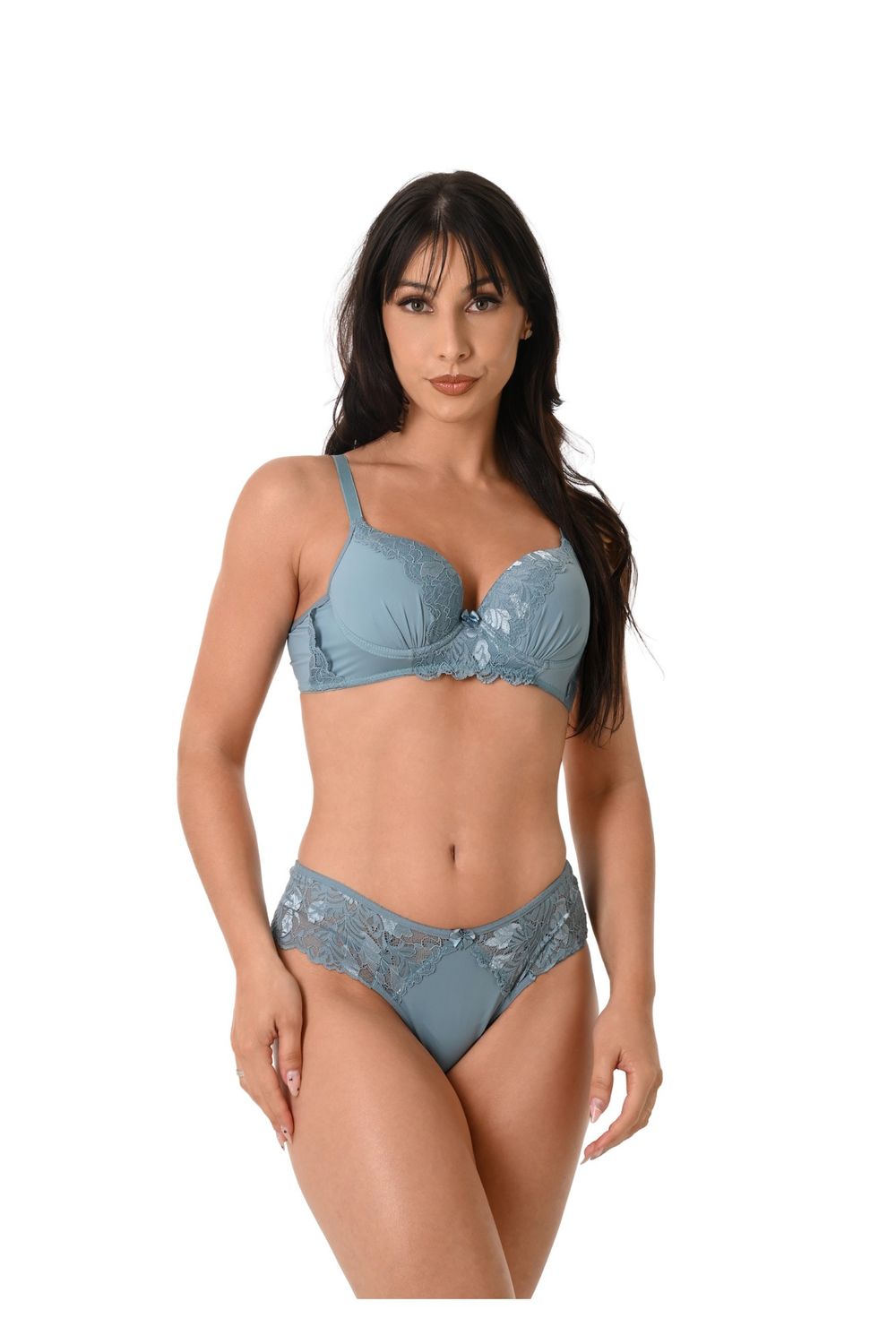 Dusty Blue Lace Full-Cup Set