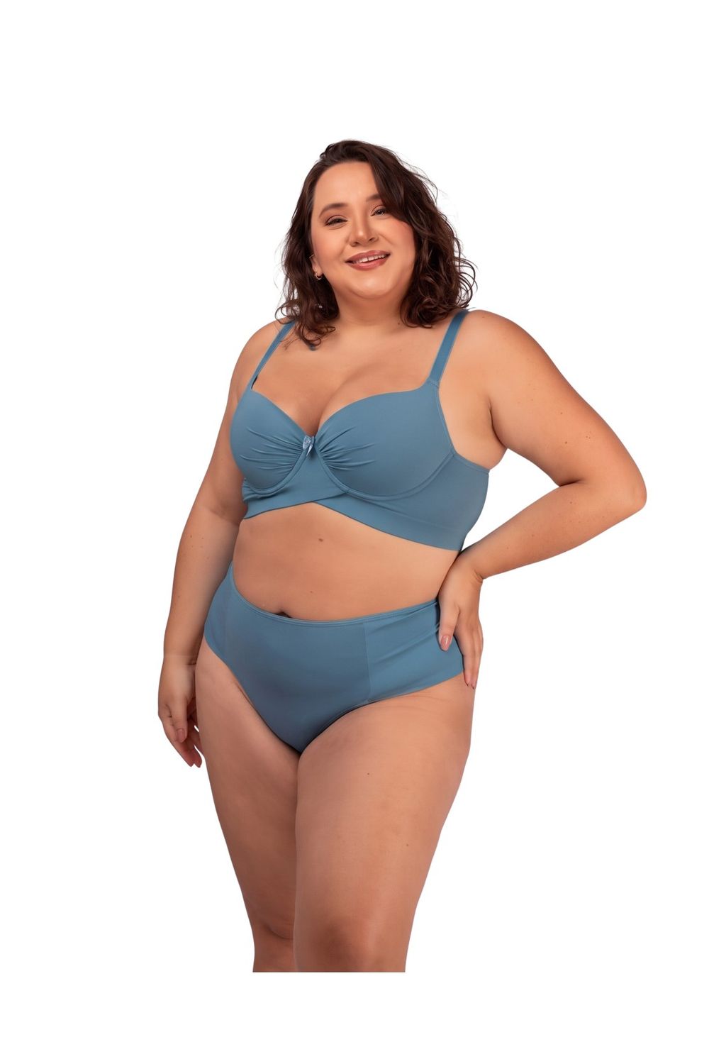 Teal Plus-Size Bra &amp; Brief Set