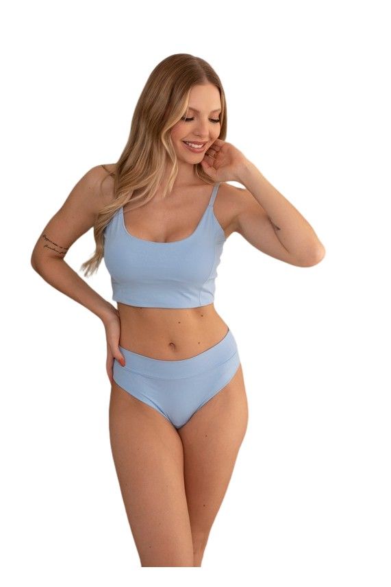 Sky Blue Scoop Bralette Set