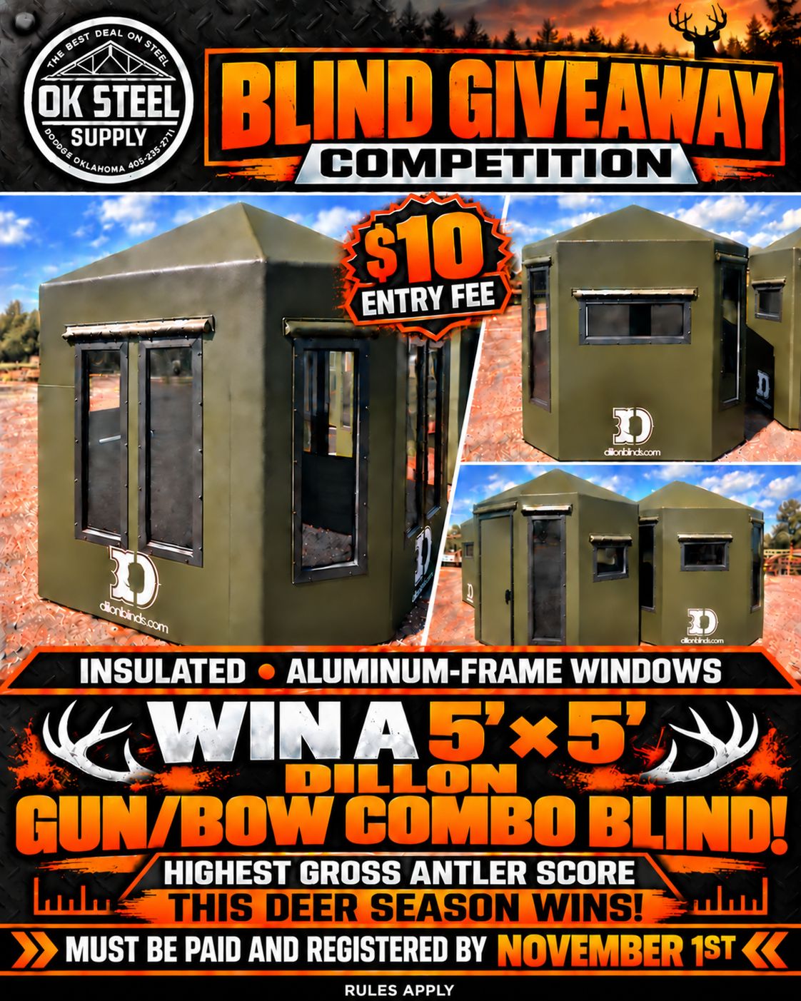 2026 OK Steel Deer Blind Giveaway Registration