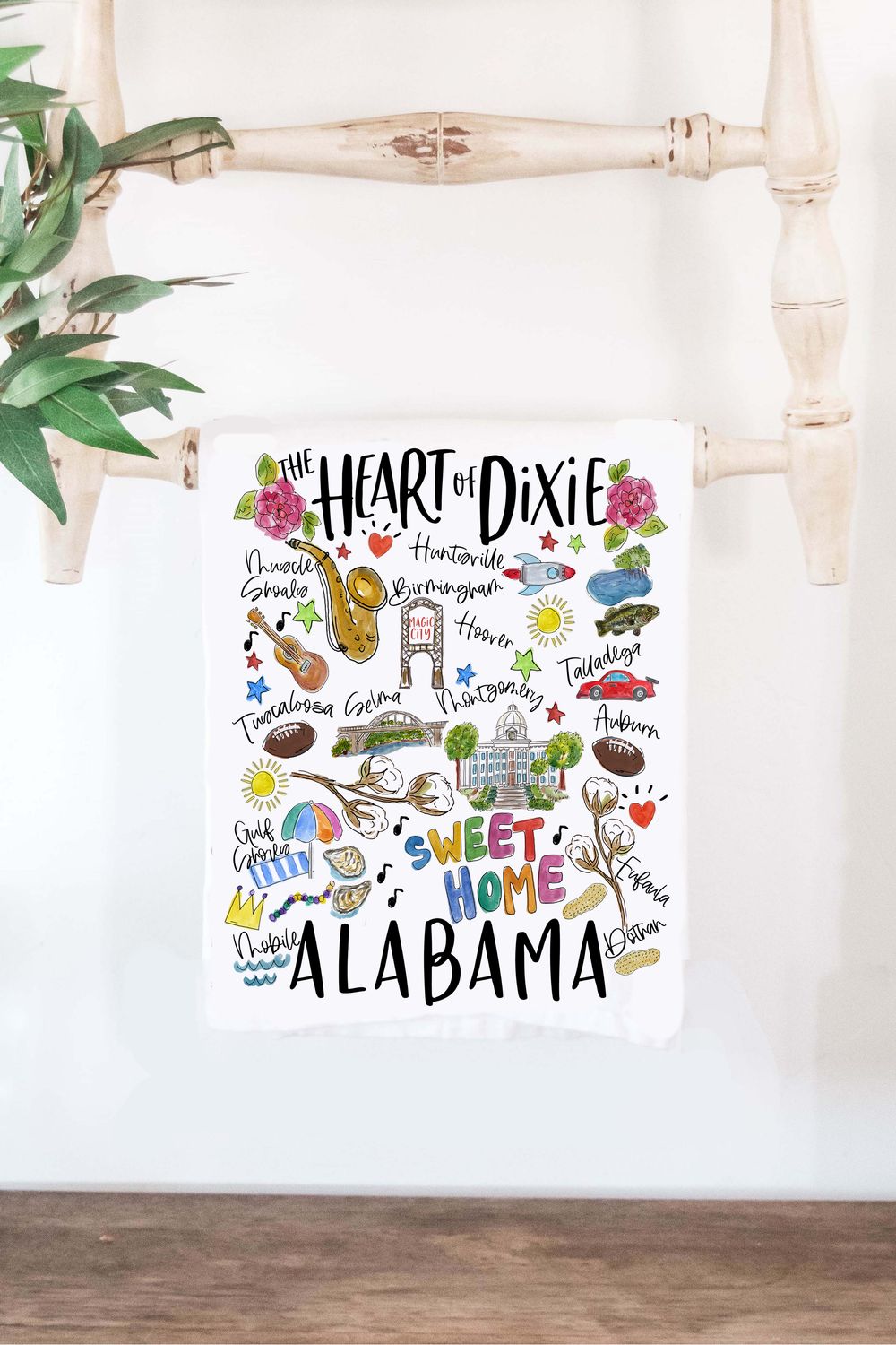 Happy By Rachel, LLC - The State of Alabama Tea Towel