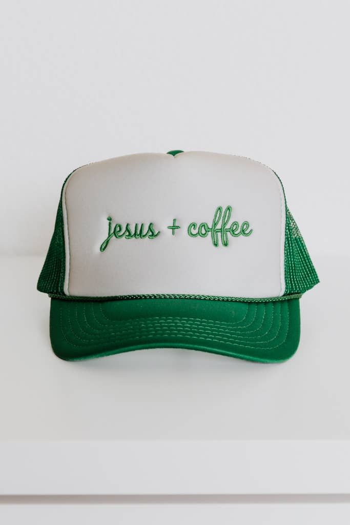 Crowned Free - Jesus + Coffee Hat - Green