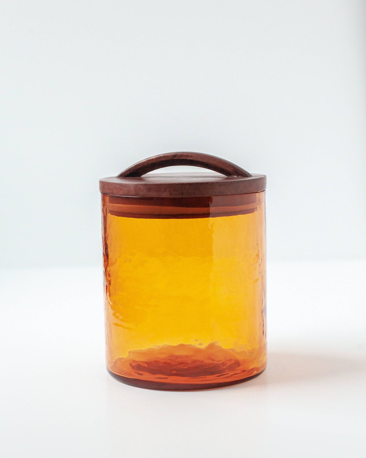 Creative Women - Handblown Hammered Glass Canisters: Amber / Small