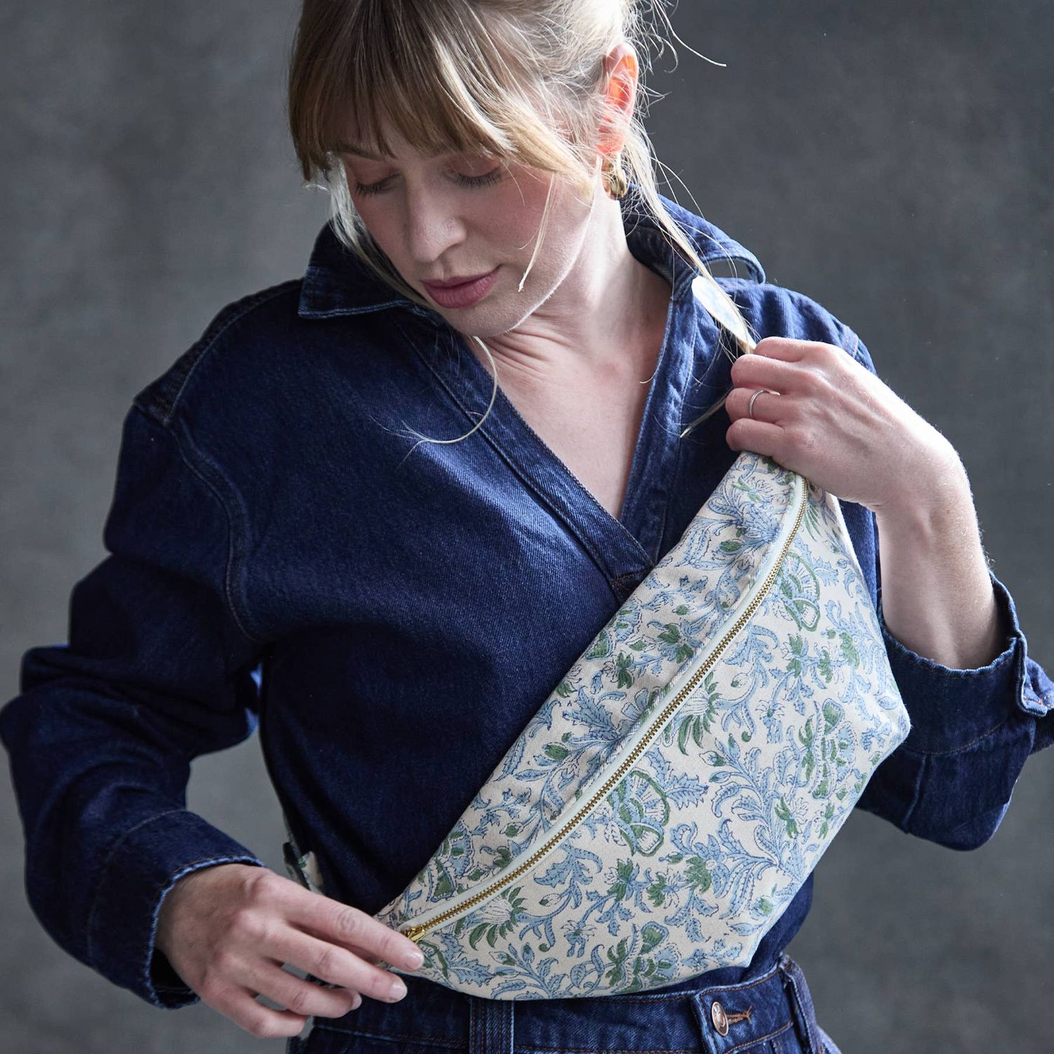 Anchal - Block Print Floral Sling Bag