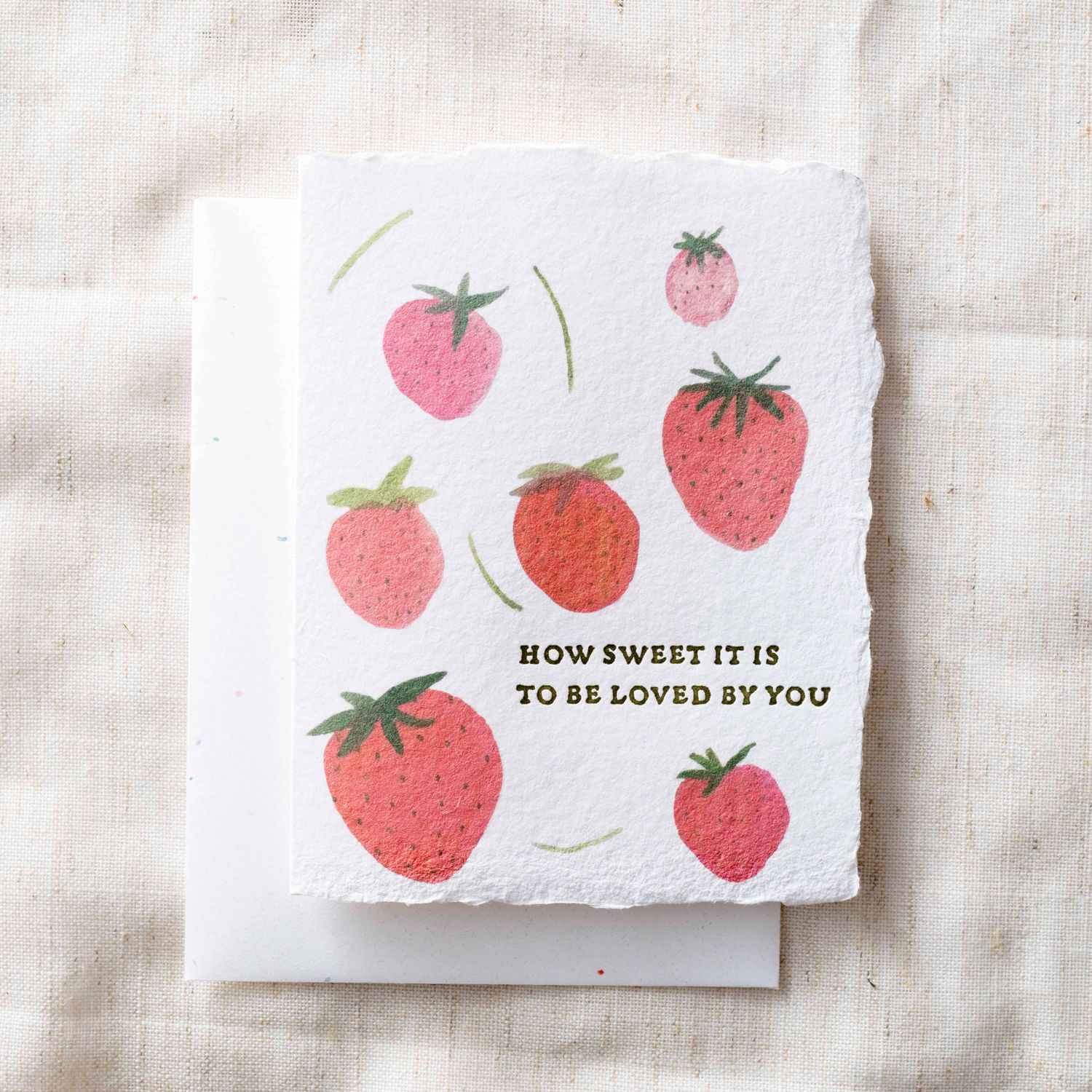 Paper Baristas - Strawberry Love Farm  | Eco-Friendly Greeting Card: Flat A2 Greeting Card. Blank on Back.