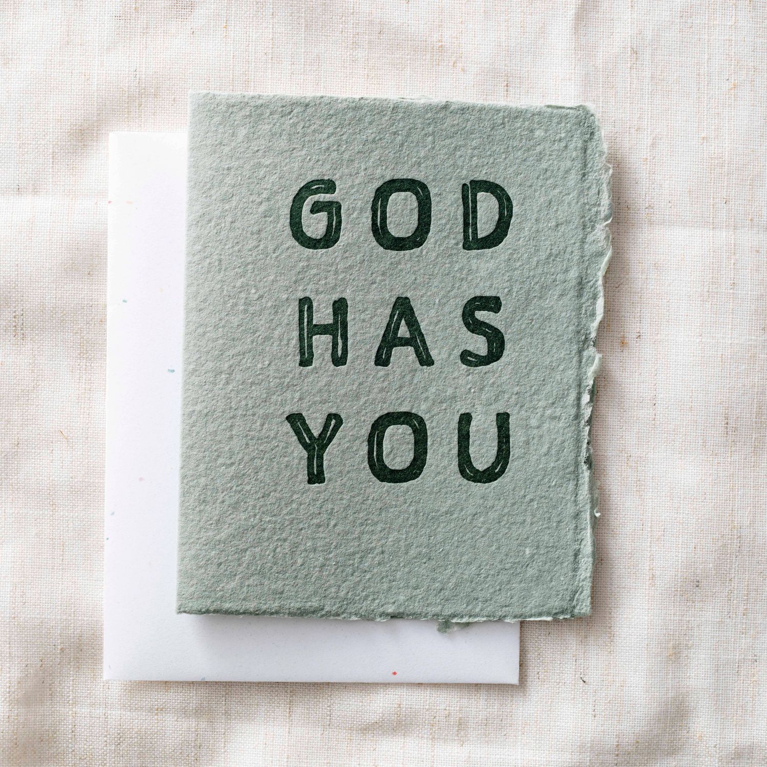 Paper Baristas - God Has You | Religious Sympathy Greeting Card: Flat A2 Greeting Card. Blank on Back.