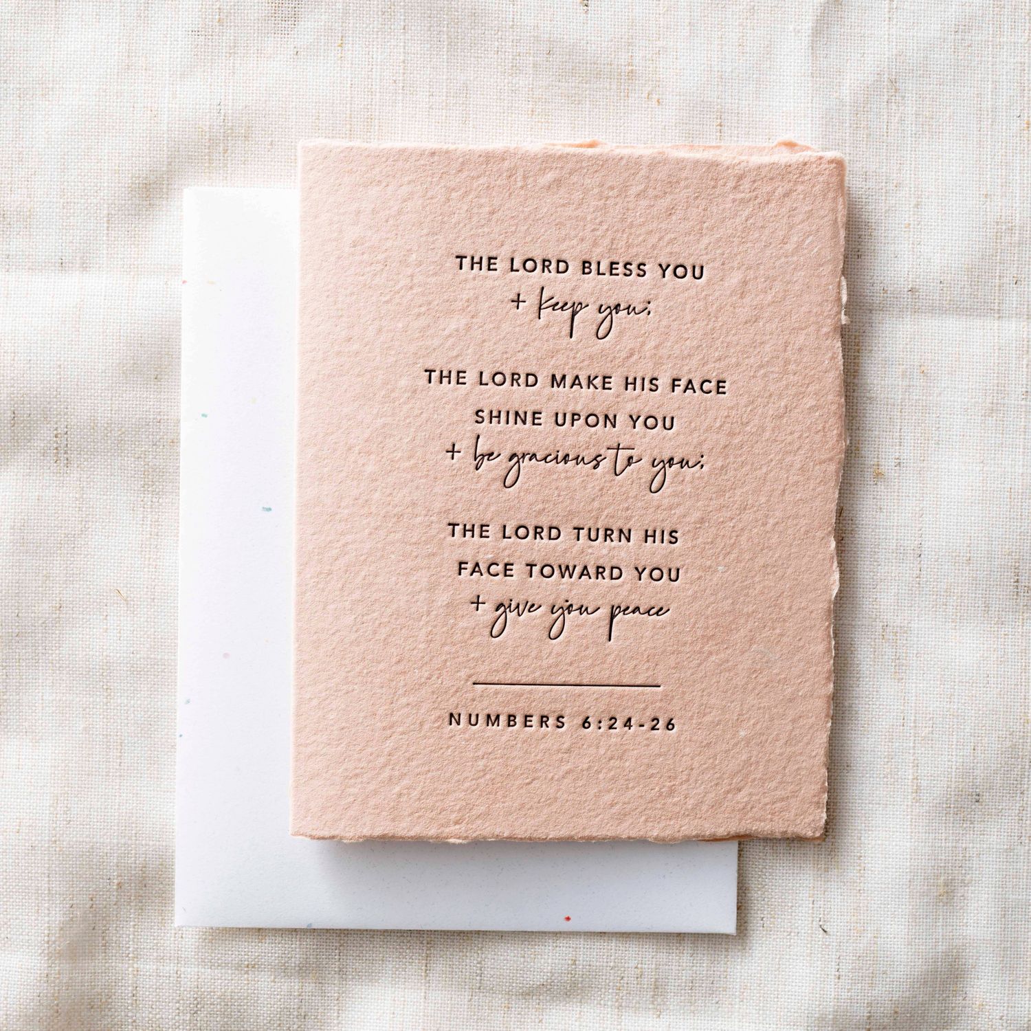 Paper Baristas - Lord Bless You &amp; Keep You | Prayer Religious Greeting Card: Flat A2 Greeting Card. Blank on Back.
