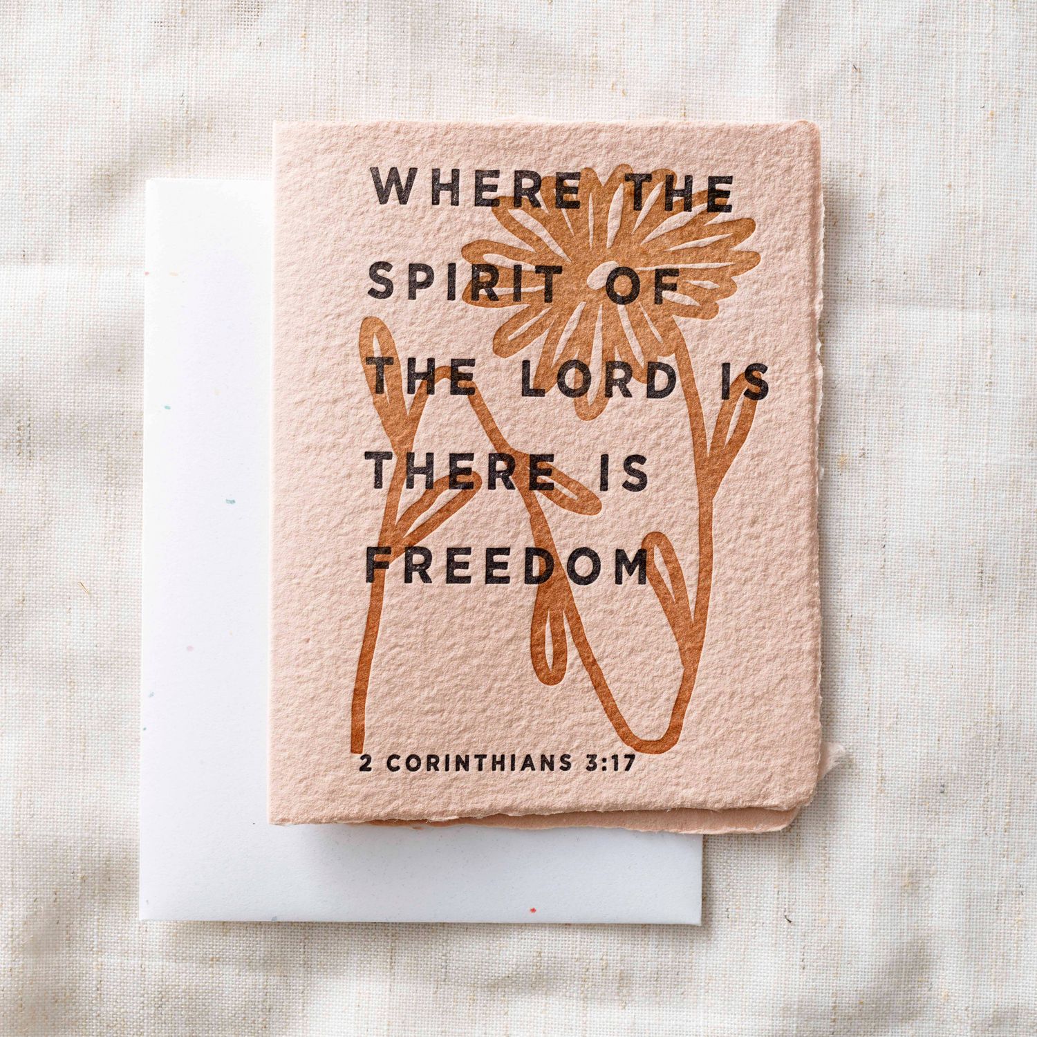 Paper Baristas - There is Freedom | Christian Religious Greeting Card: Flat A2 Greeting Card. Blank on Back.