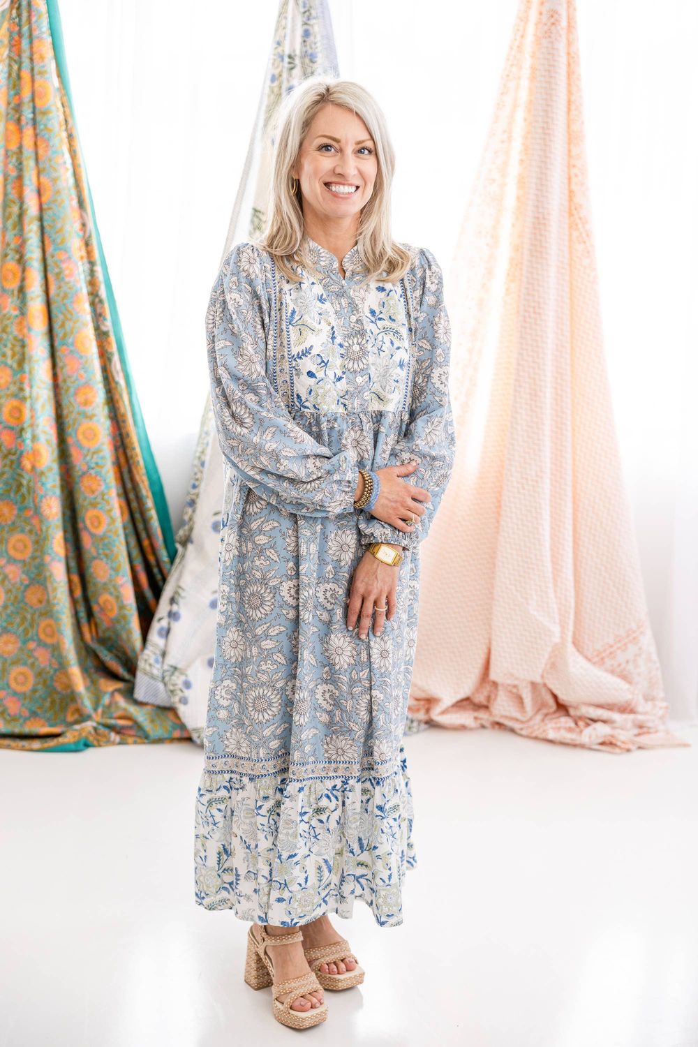 Rahab's Rope - The Garden Estate Block Print Dress: S/M
