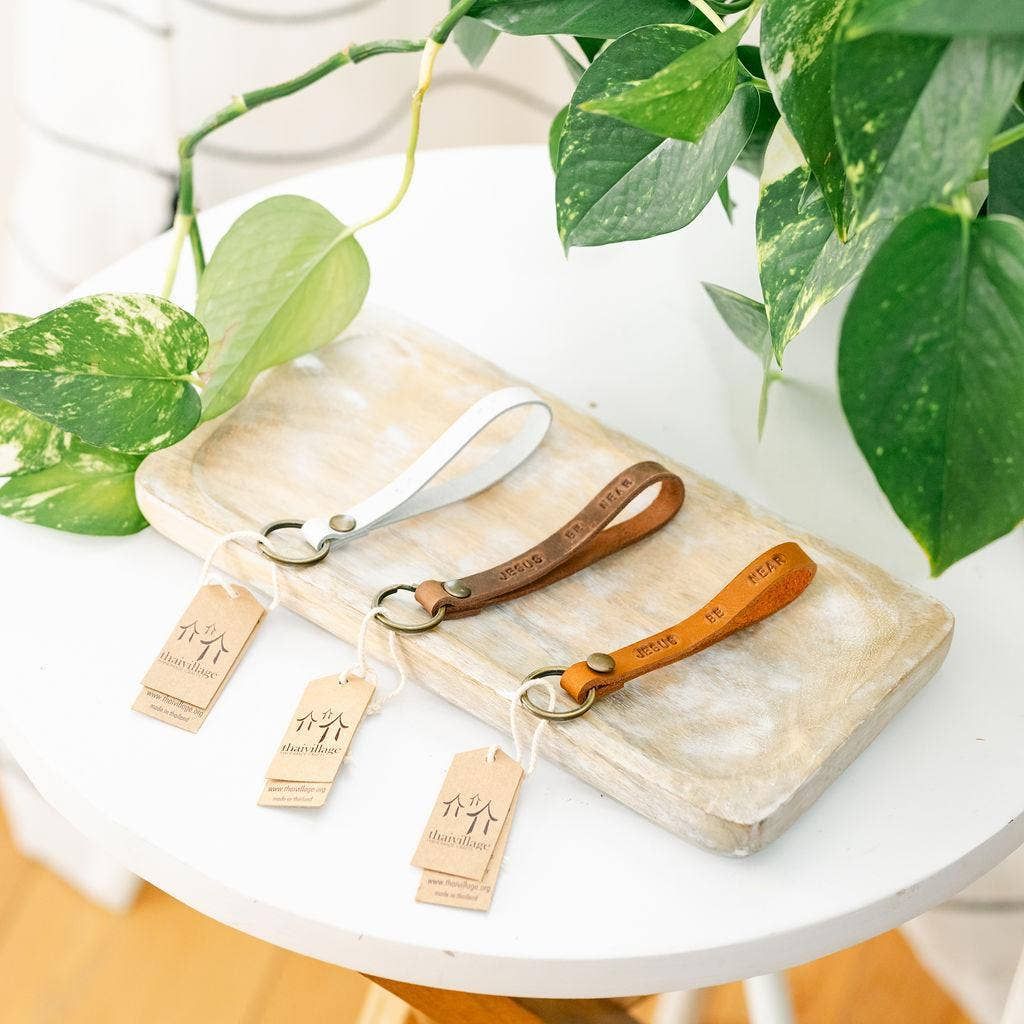 New Creation VA - Jesus Be Near Keychain: Camel