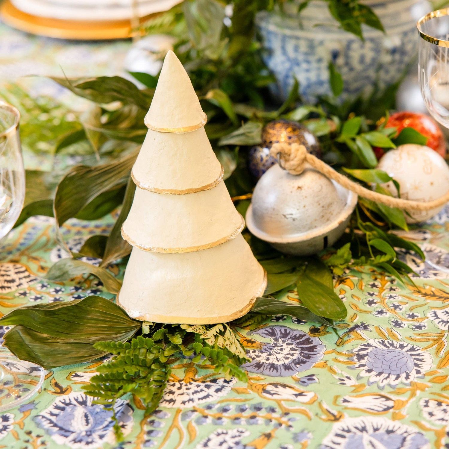 Rahab's Rope - Paper Mache Christmas Tree-Cream