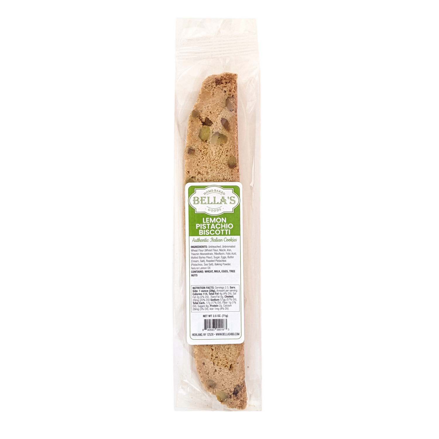 Bella's Home-Baked Goods - Lemon Pistachio Biscotti Singles