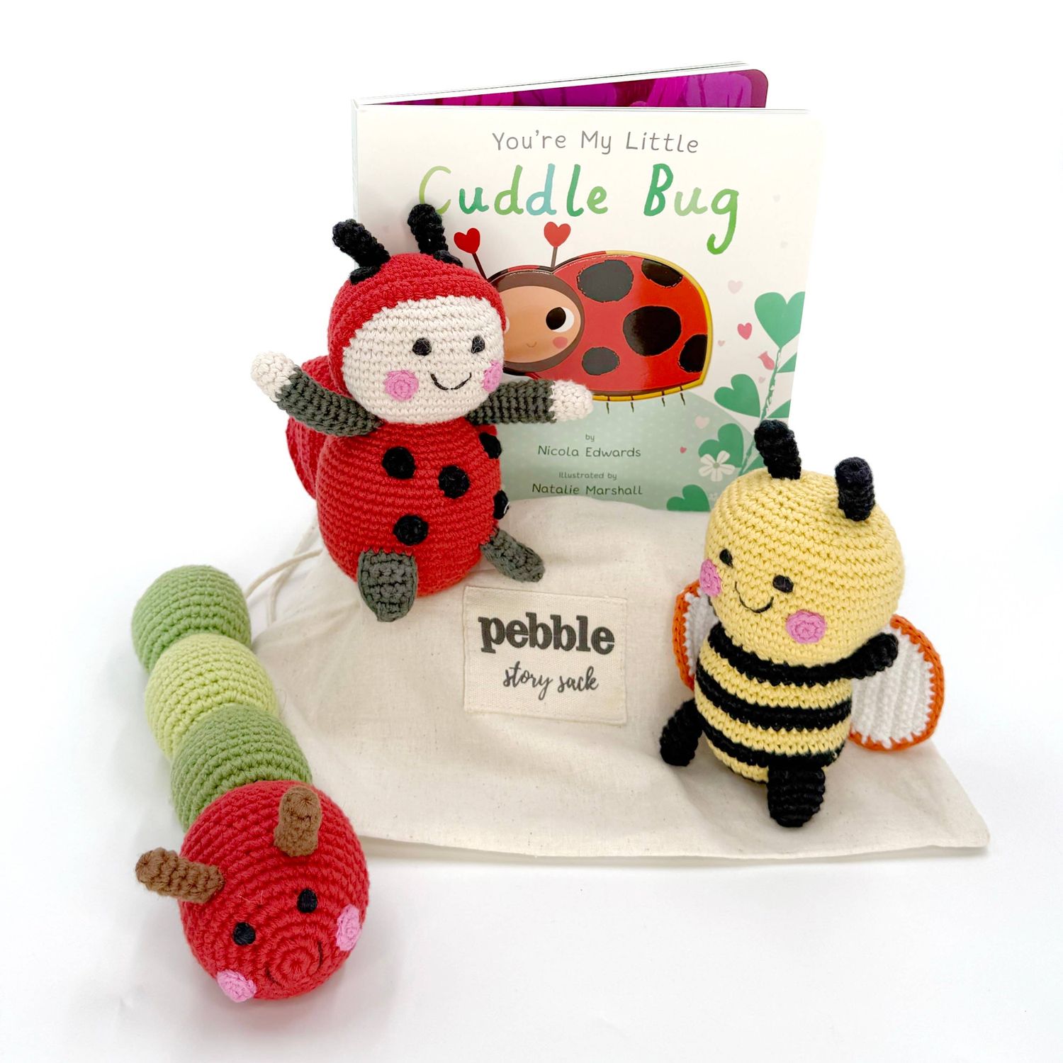 Pebble - You're My Little Cuddlebug - Story Sack -Book and Rattle Set