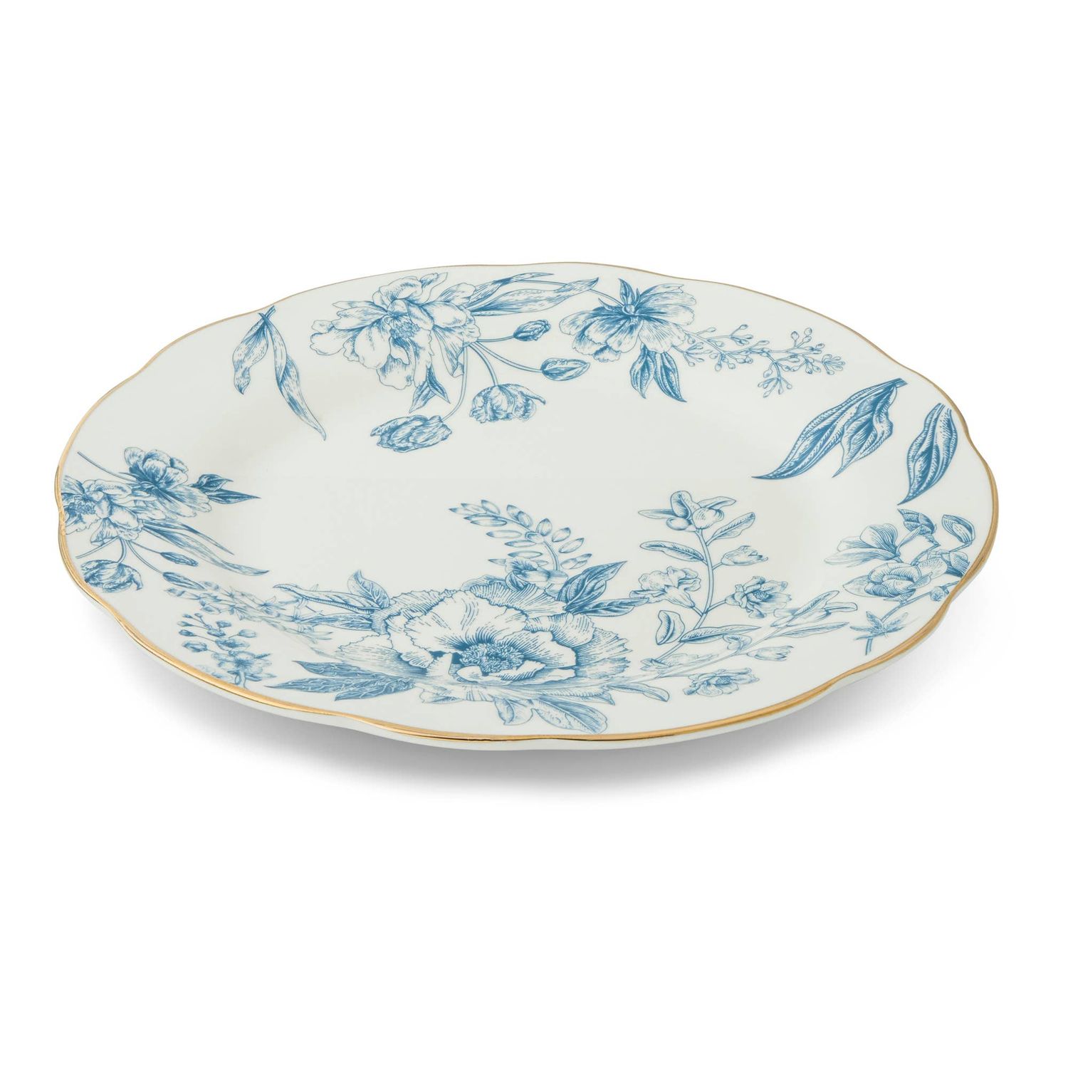 Core Home - 8" Scalloped Gold Rim Salad Plate - Blazer Toile