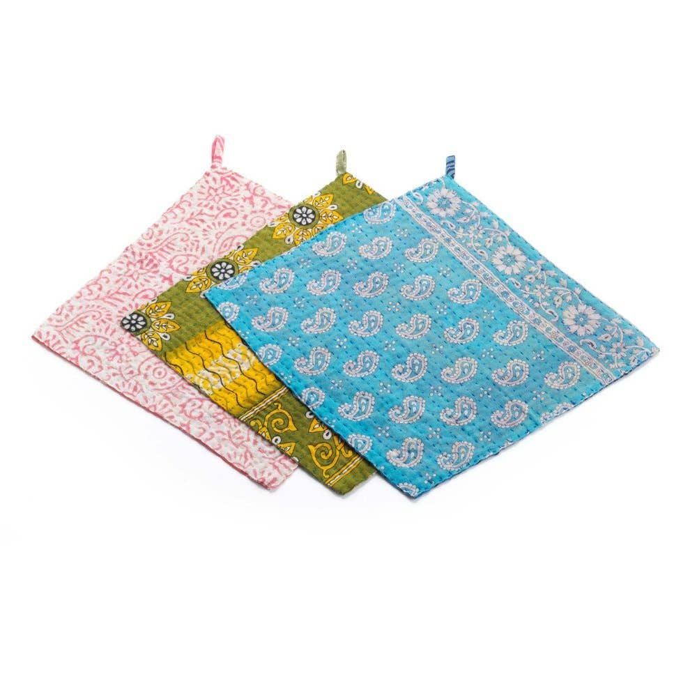 SERRV International - Kantha Dishcloths - Set of 3