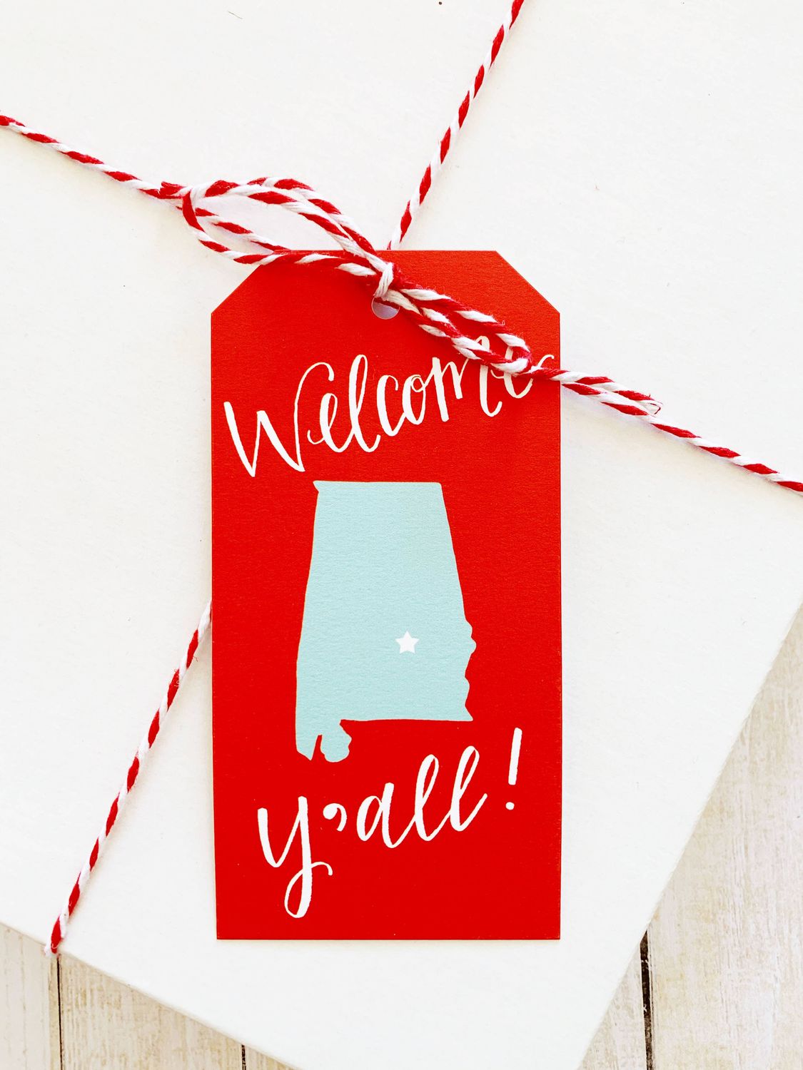 Stately Made - Set of 8 Gift Tags, Welcome Y'all, Alabama