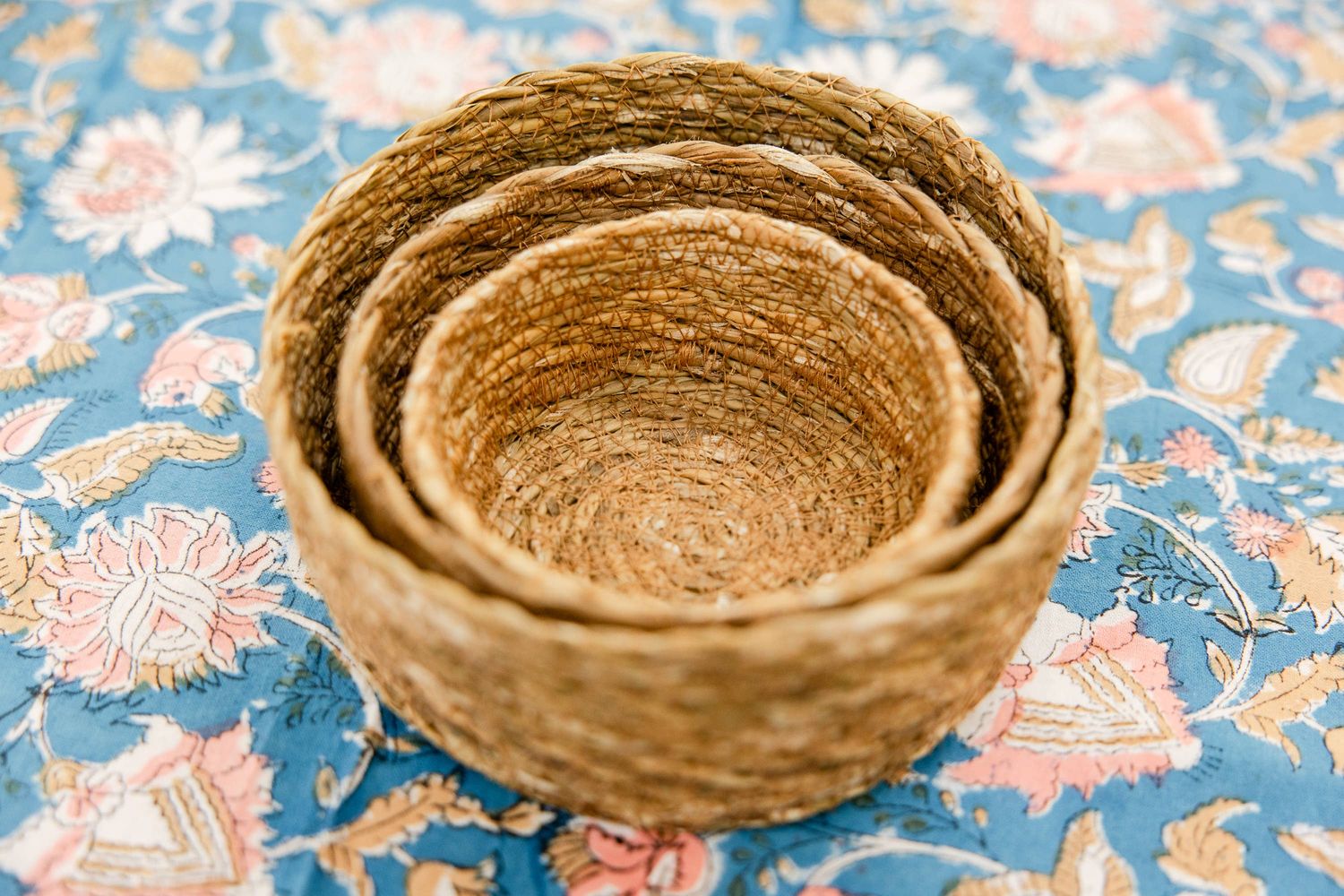 Rahab's Rope - Hand-Stitched Hogla Basket-Nesting Set of 3