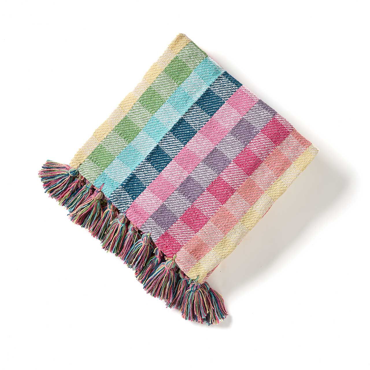SERRV International - Rainbow Gingham Rethread Throw Blanket