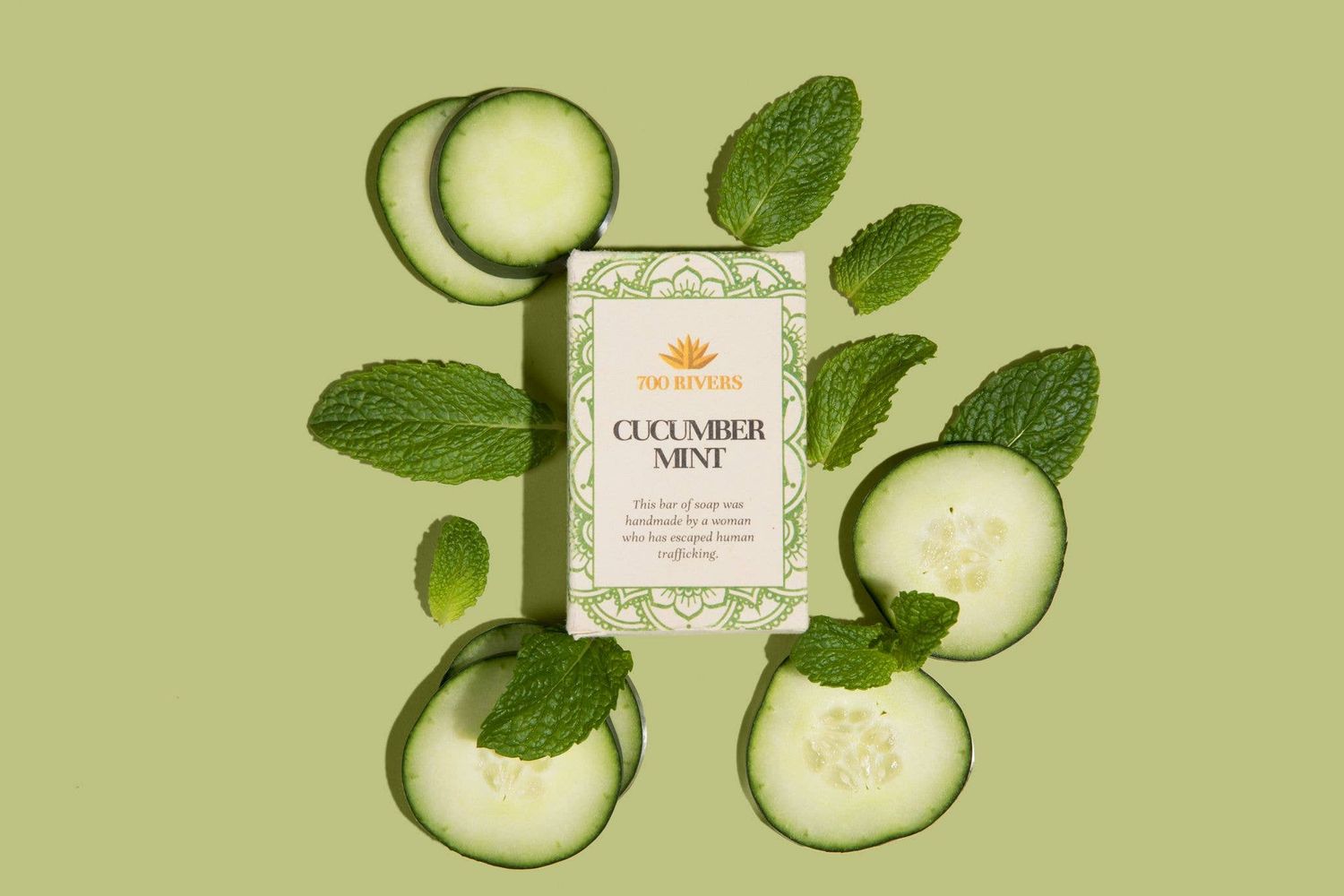 700 Rivers - Cucumber Mint Soap Bar Travel Size | Stocking Stuffer