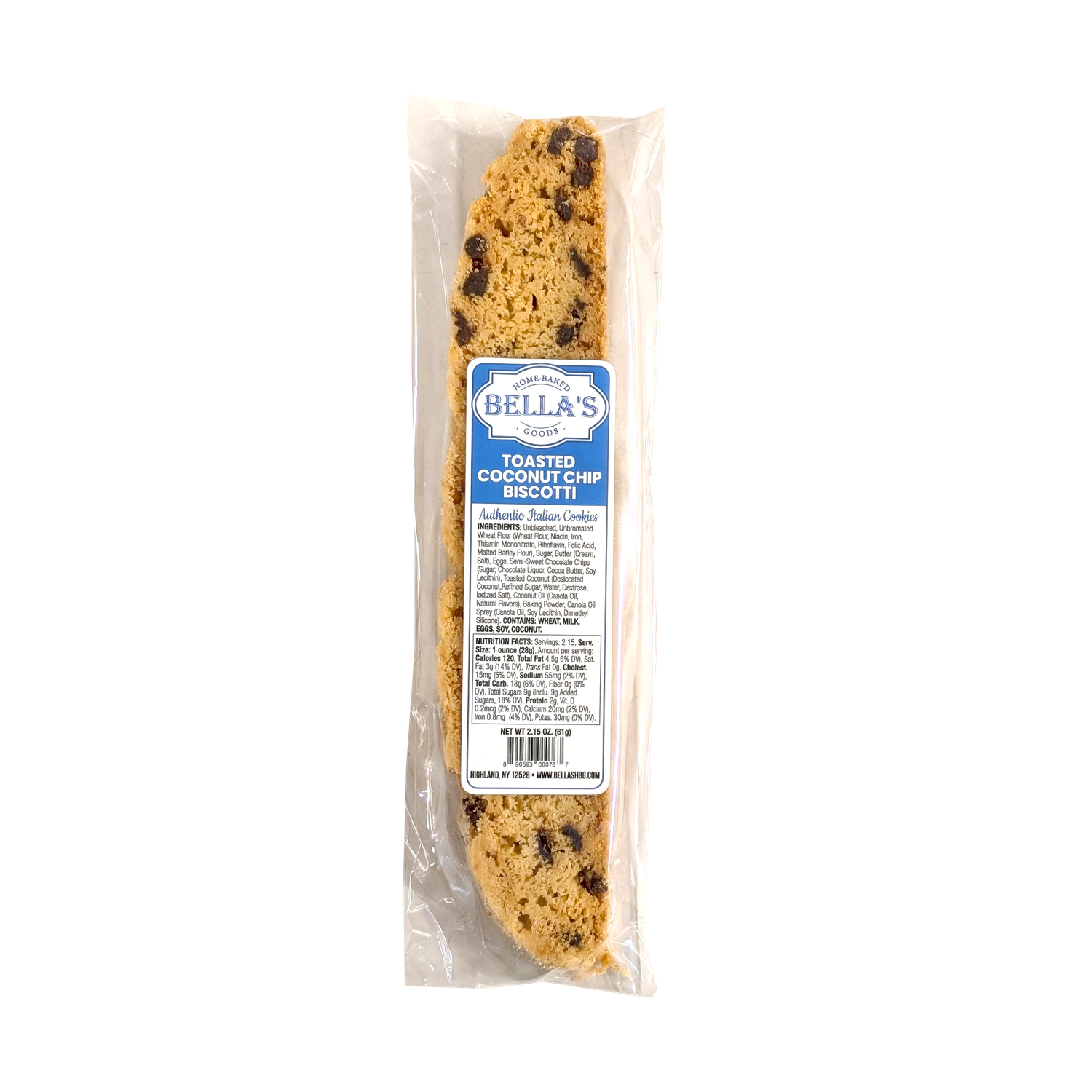 Bella's Home-Baked Goods - Toasted Coconut Chip Biscotti Singles
