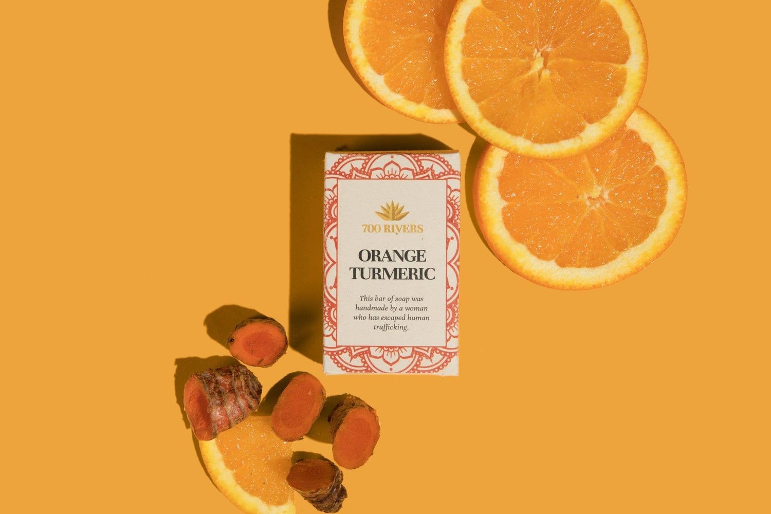 700 Rivers - Orange Turmeric Soap Bar - Travel Size | Stocking Stuffer