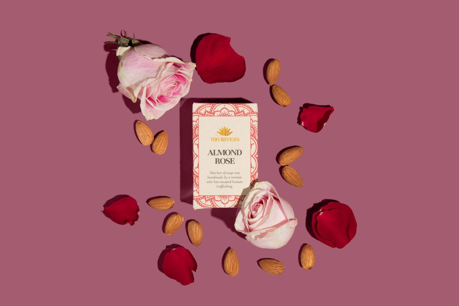 700 Rivers - Almond Rose Soap Bar - Travel Size | Stocking Stuffer
