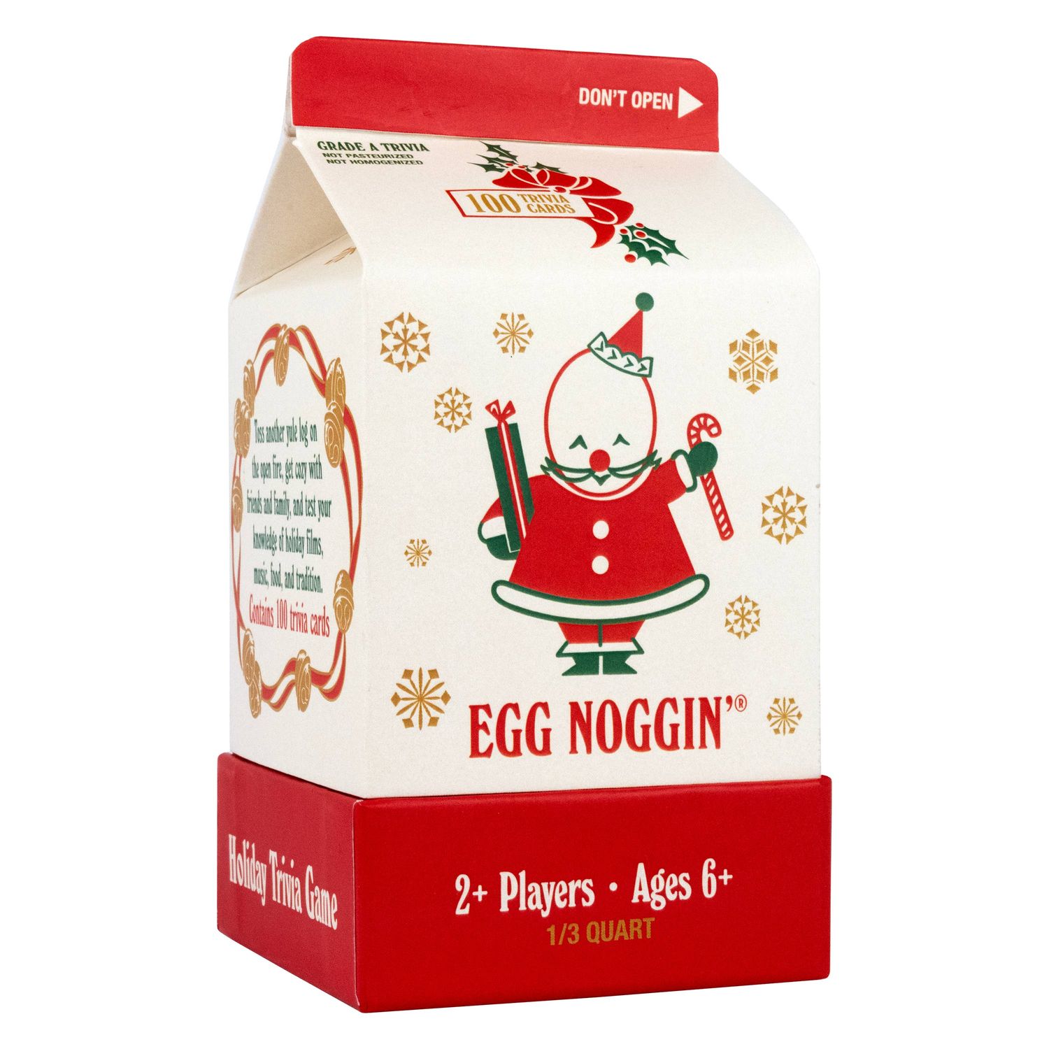 Project Genius - Egg Noggin' - Christmas Trivia Game in a Vintage Milk Carton