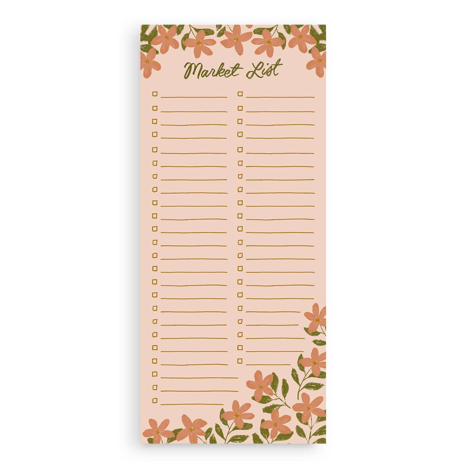 Naomi Paper Co. - Blushing Florals Market List Notepad