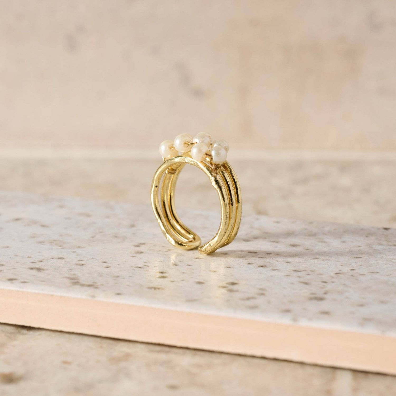 Ten Thousand Villages - Anek Pearl Bead Ring