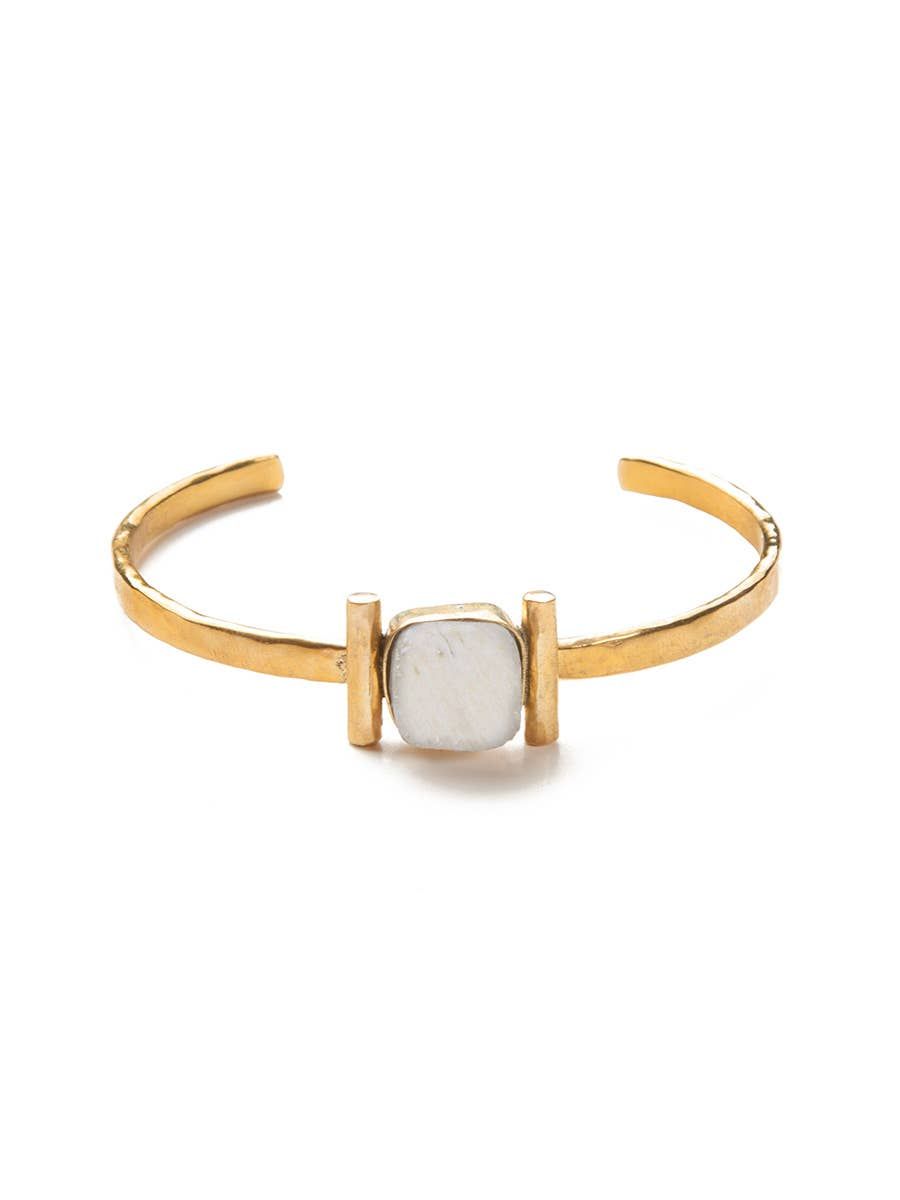 Jimani Collections - Halo Bone Bracelet: Beige