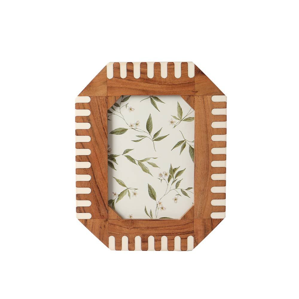 India Handicrafts Inc - Orange and White 5x7 Frame
