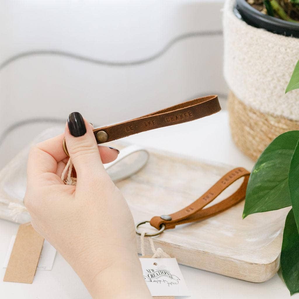 New Creation VA - Be the Change Keychain: Espresso