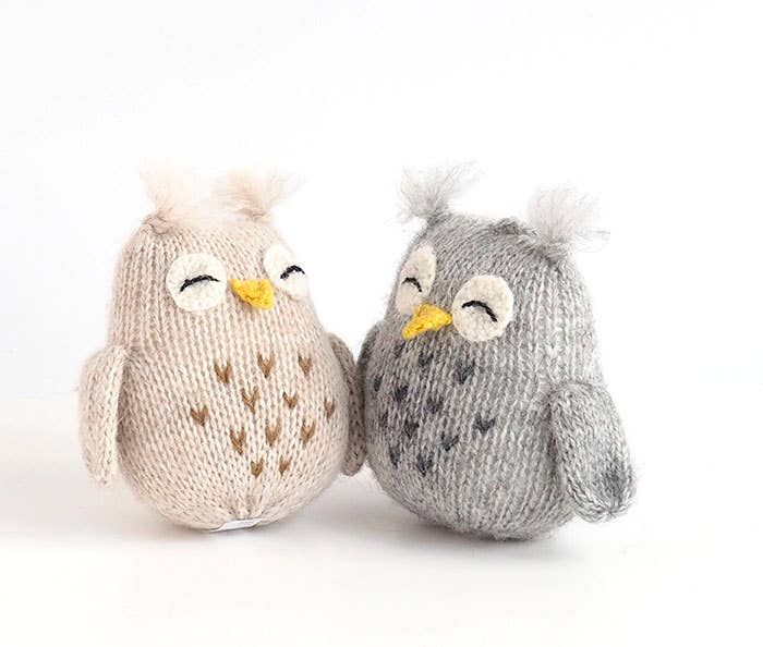 Melange Collection - Handmade Knit Owl Holiday Ornament - Fair Trade