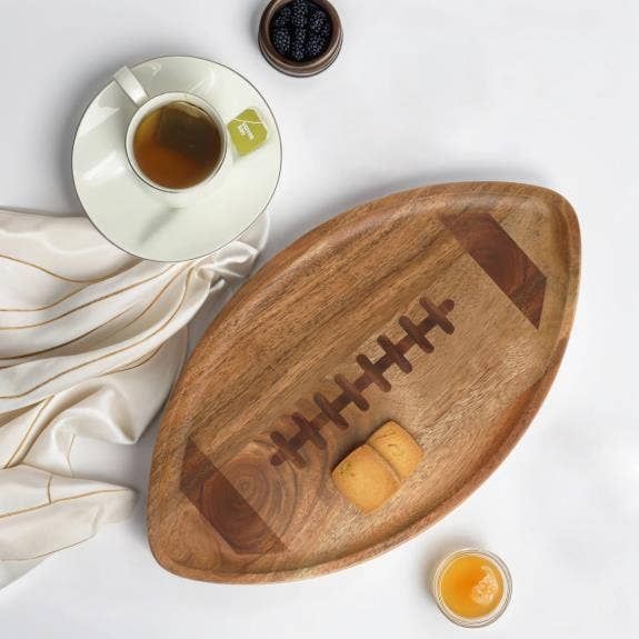 India Handicrafts Inc - 15" Wood Football Serving Board