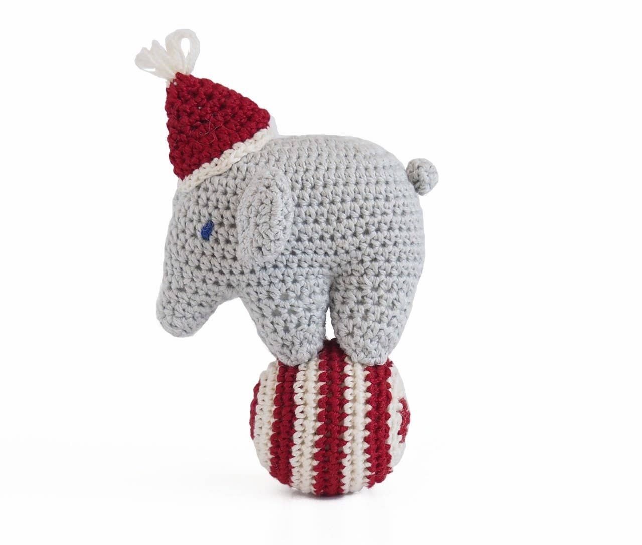 Melange Collection - Crochet Elephant on Ball Ornament